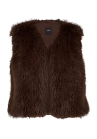 zero - Kunstfell-Weste unifarben - Bright Taupe