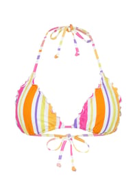 CHIEMSEE - Bikini-Oberteil, Rüschenkante, Neckholder, für Damen - 1021 White/Orange