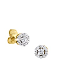 MONCARA - Damen Ohrstecker, 375er Gold, 16 Diamanten zus. ca. 0,10 Karat - Gelbgold