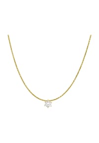 MONCARA - Damen Kette mit Anhänger, 585er Gold mit 1 Diamant, ca. 0,05 Karat - WEIẞGOLD