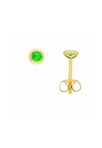 Adelia's - Damen 585 Gold Ohrringe   Ohrstecker mit Smaragd - grün
