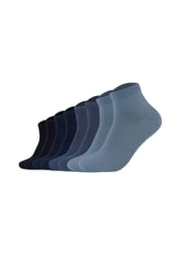 s.Oliver - Unisex Socken, 8er Pack - Quarter, einfarbig - Blau