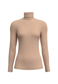 CALIDA - Damen Langarm-Shirt mit Rollkragen aus Wolle-Seide True Confidence - desert brown