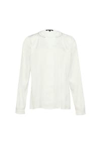 comma, - Bluse, Split-Neck, für Damen - 0120  WHITE