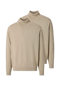 redmond - Rollkragenshirt 2er Pack Basic - Beige