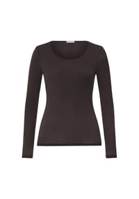 HANRO - Longsleeve Ultralight Wool - dark mocha