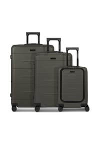 POLICE London - London 4 Rollen Kofferset 3-teilig mit Dehnfalte - cool olive