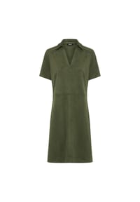 olsen - Kleid mit Hemdblusenkragen - Olive Green