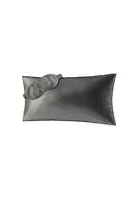AILORIA - Seidenkissenbezug + Maske BEAUTY SLEEP SET (80x40) - anthrazit