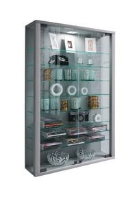 VCM. - Glasvitrine hängend | Vitrine Glas mit ESG-Sicherheitsglas | Maße: H. 91 x B. 59 x T. 18 cm | Hängevitrine Glas | Modern und platzsparend | Glas Vitrinenschrank - Vitrosa Mini - 