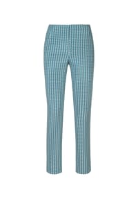 MADELEINE - Schlanke Jacquard-Hose zum Schlüpfen - weiß / lagune
