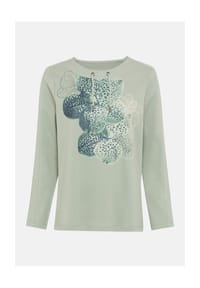 olsen - Sweatshirt mit glänzendem Placement-Print - 50212 SALVIA GREEN
