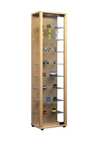 VCM. - Glasvitrine stehend | Vitrine Glas mit ESG-Sicherheitsglas | Maße ca. H. 115 x B. 33 x T. 18 cm | Standvitrine Glas | Modern und platzsparend | Glas Vitrinenschrank – Edana Maxi - 