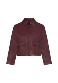 MANGUUN collection - Kunstlederjacke, Klappkragen, für Damen - BURGUNDY