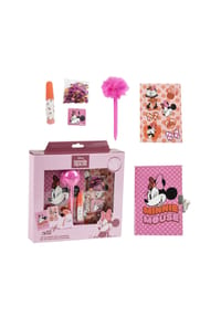 Disney - Minnie Mouse Tagebuch Set Kinder Schreibset, Notizbuch, Geschenk - Mehrfarbig 23,5x25x5,5 cm
