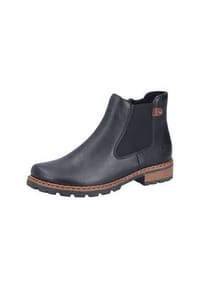 rieker - Lederimitat/Textil Stiefelette - Schwarz/Braun