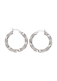 SMART JEWEL® - Creolen gedreht, teilweise mit Glitter, Silber 925 - silber