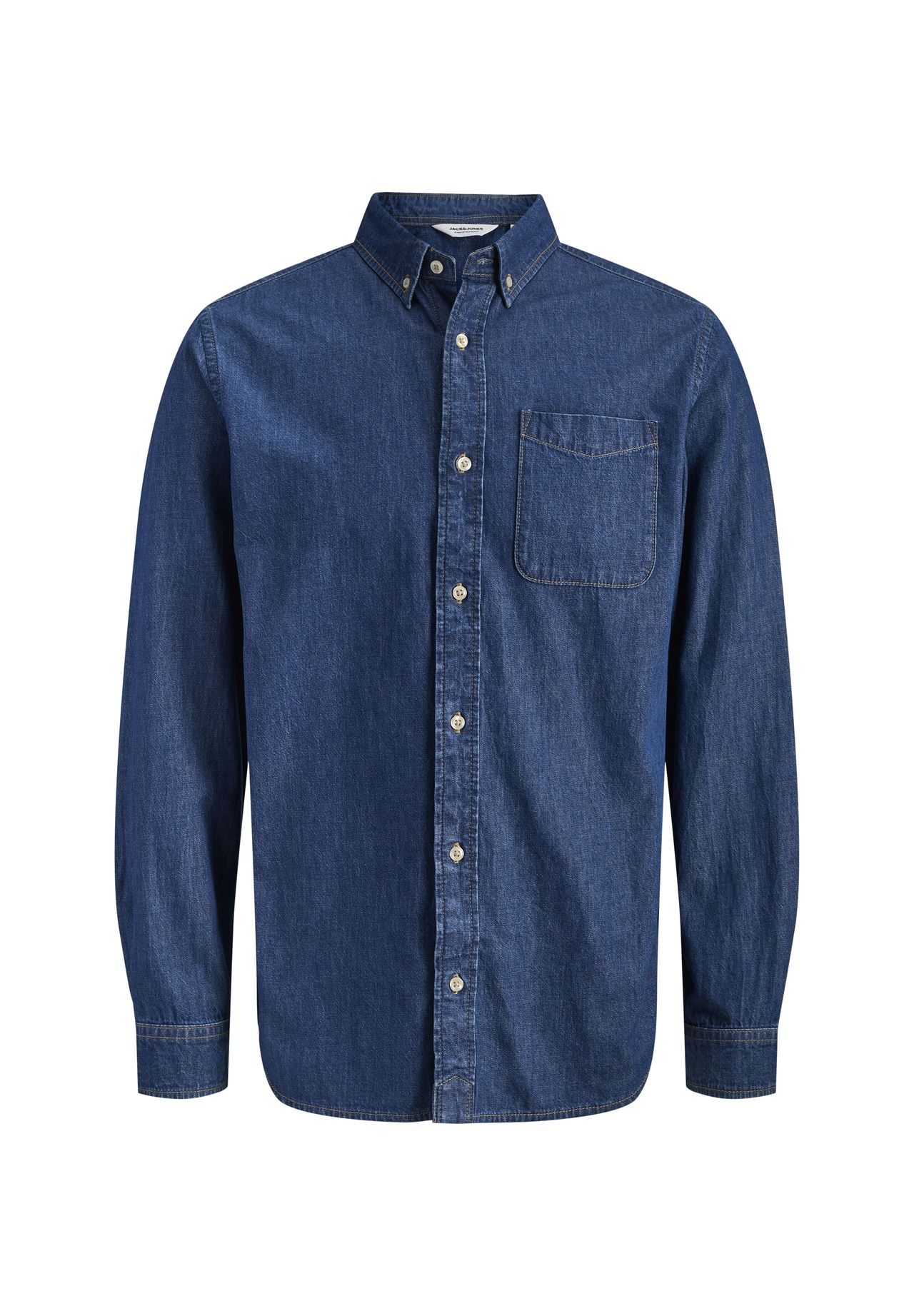 Jack & Jones Herren Blau Brook Denim-Hemd Mit Button-Down-Kragen Und Langen Ärmeln In Em Denim - Bild 7