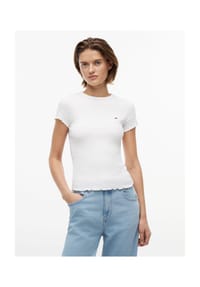TOMMY Jeans - T-Shirt, Wellensaum, für Damen - C1G BLUE