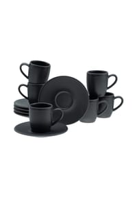 CreaTable Soft Touch Schwarz, Espressotassen 12-tlg - Soft Touch - Schwarz