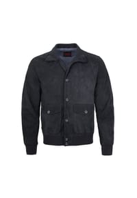 MADDOX - Herren Lederjacke Blouson Lammvelour marine - marine