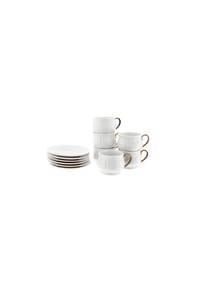 mulex® - Edles Mokkatassen-Set aus feinem Porzellan 100ml – stilvoll & zeitlos - Gold 7 x 5 cm
