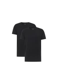 MUSTANG® - Herren T-Shirts, 2er Pack - Allen, Bio-Baumwolle, Single Jersey, Rundhals - Schwarz