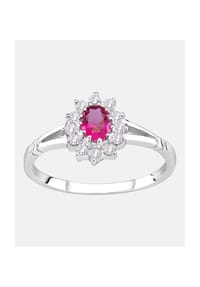 Diamant L'eternel - Cluster Ring, mit Rubin, 375 Gelbgold - gold