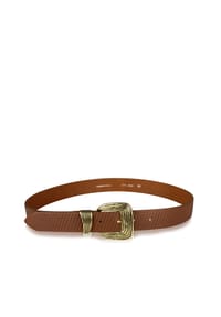 collezione alessandro® - Ledergürtel Linda Made in Italy - cognac