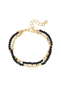 Luluandjane - Armband gelbgold Glas schwarz - gelbgold