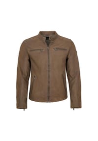 Mauritius LEATHERWEAR - Herren Lederjacke Lammnubuk beige sand - beige