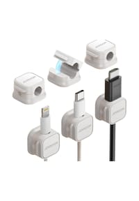 MANIKE - Kabelhalter 6er-Pack - Magnetische Selbstklebende Kabelclips & Kabel-Organizer für Schreibtisch - Weiß
