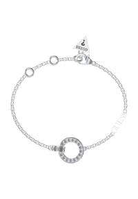 GUESS CIRCLE LIGHTS - Damen Armband "JUBB03162JWRHS", Edelstahl - SILBER