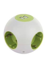 REV RITTER - Powerglobe "USB-Line", kompakt, 4 Steckdosen, 2x USB, 140 cm - 