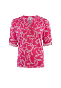 STOOKER® - MARIE  PRINT Damen Shirt 3/4-Arm - blue ikat aop
