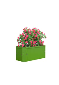 VCM. - Metall Beet rechteckig | stehender Pflanzkasten | Blumenkasten für Garten Terrasse Balkon | Blumentopf H. 16 x B. 39 x. T. 18 cm | Balora S - Grün