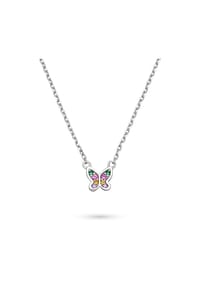 s.Oliver - Halskette - aus Silber mit Regenbogenschmetterling - silber