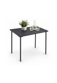 VCM. Gartentisch Sumila Metall 80x55 cm, wetterbeständiger Outdoor Tisch mit höhenverstellbaren Füßen, Balkontisch für Garten und Terrasse - VCM Sumila - Schwarz