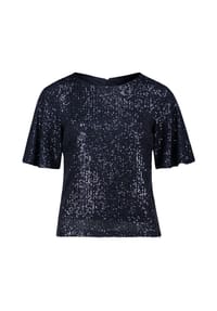 Vera Mont - Pailletten-Bluse mit Flügelärmeln - Deep Dahlia