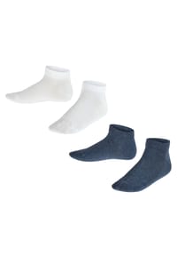 FALKE - Kinder Sneakersocken, 2er Pack - Happy, Kurzsocken, einfarbig - 20 WHITE