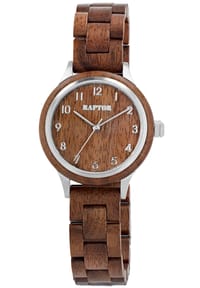 RAPTOR Raptor - Damen Quarz Armbanduhr Lenni - Mineralglas - braun-gold