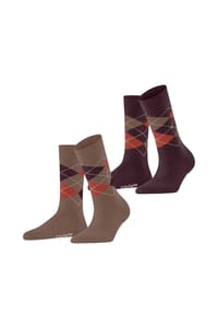 Burlington - Socken Everyday, Rippbündchen, 2er-Pack, für Damen - 5020 NOUGAT