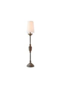 LOBERON - Tischlampe Caylus weiß/braun - weiß/braun