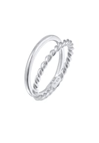 elli. - Ring Basic Twisted 2Er Set 925 Silber - Gold