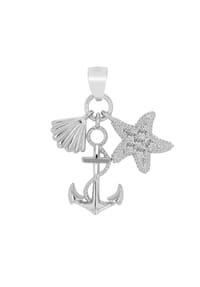 Adelia's - Damen Anhänger Anker aus 925 Silber mit Zirkonia - Silber