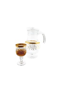 ALMINA® - Almina Karaffen-Set 8-Teilig aus Glas mit silbernen und - Transparent OneSize