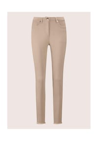 MADELEINE - Mid Waist Skinny-Hose mit Fransen - apfelgrün