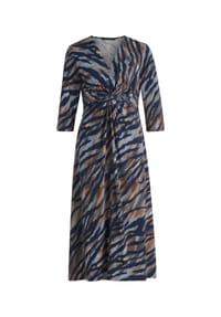 BETTY BARCLAY - Midikleid mit Raffung - Blau/Braun