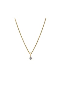 LYOMI - Anhänger mit Kette 585/- Gold 1 Diamant Lab Grown 0,25ct. - gelb