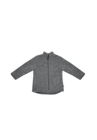 maximo® - GOTS MINI-Jacke, Wollfleece Reißverschluss, Jersey - braunmeliert